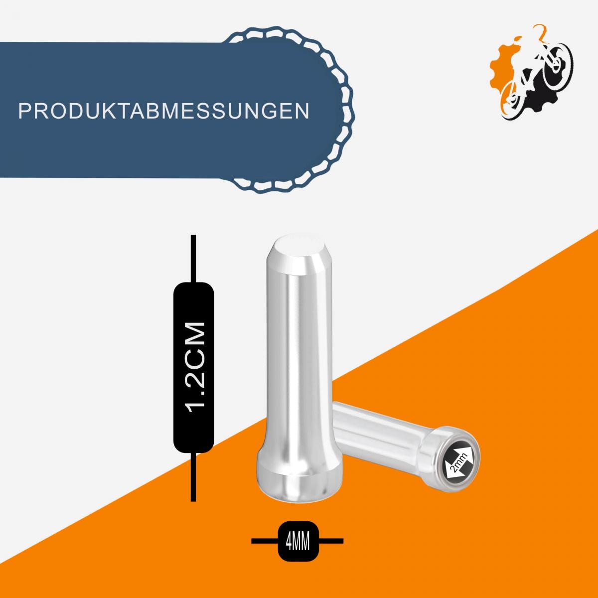 250 Stk. Fahrrad Endkappen Bremszug Endhülsen Schaltzug Endkappen für Bremsseil und Schaltseil Aluminium/Rostfrei