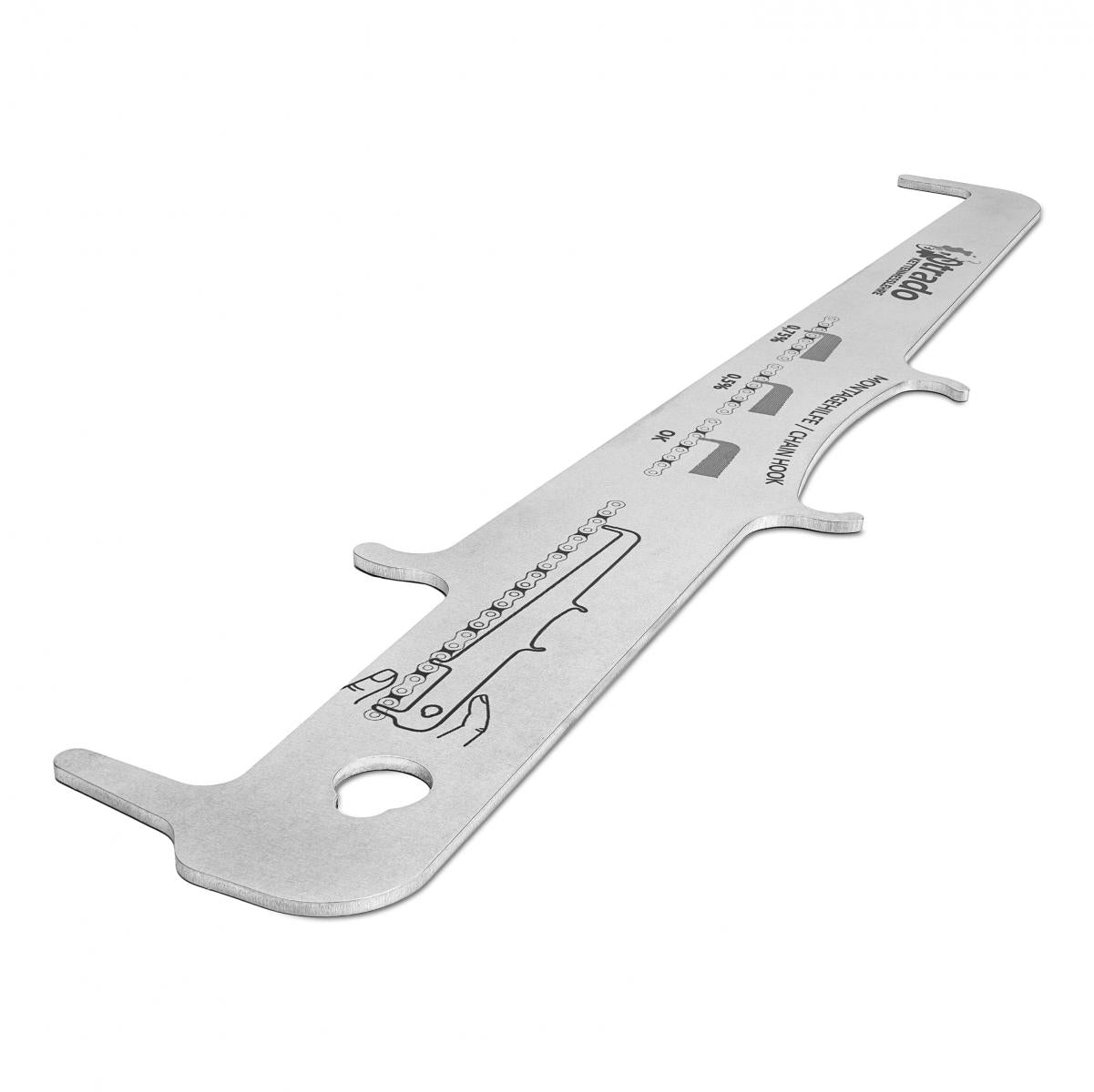 OTRADO Kettenmesslehre Werkzeug zur Kettenmessung für jede 5- bis 12-Gang Fahrradkette mit Kettenhaken auch unterwegs nützliche Kettenverschleißlehre zum Ketten messen Kettenlehre