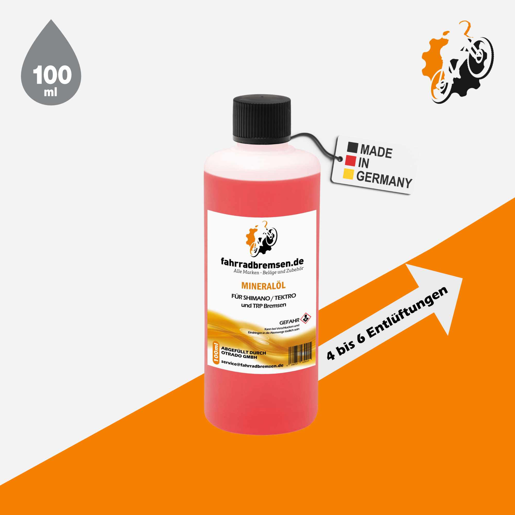 Entlüftungskit Service Kit für Shimano Scheibenbremsen inkl. 100ml Bremsflüssigkeit