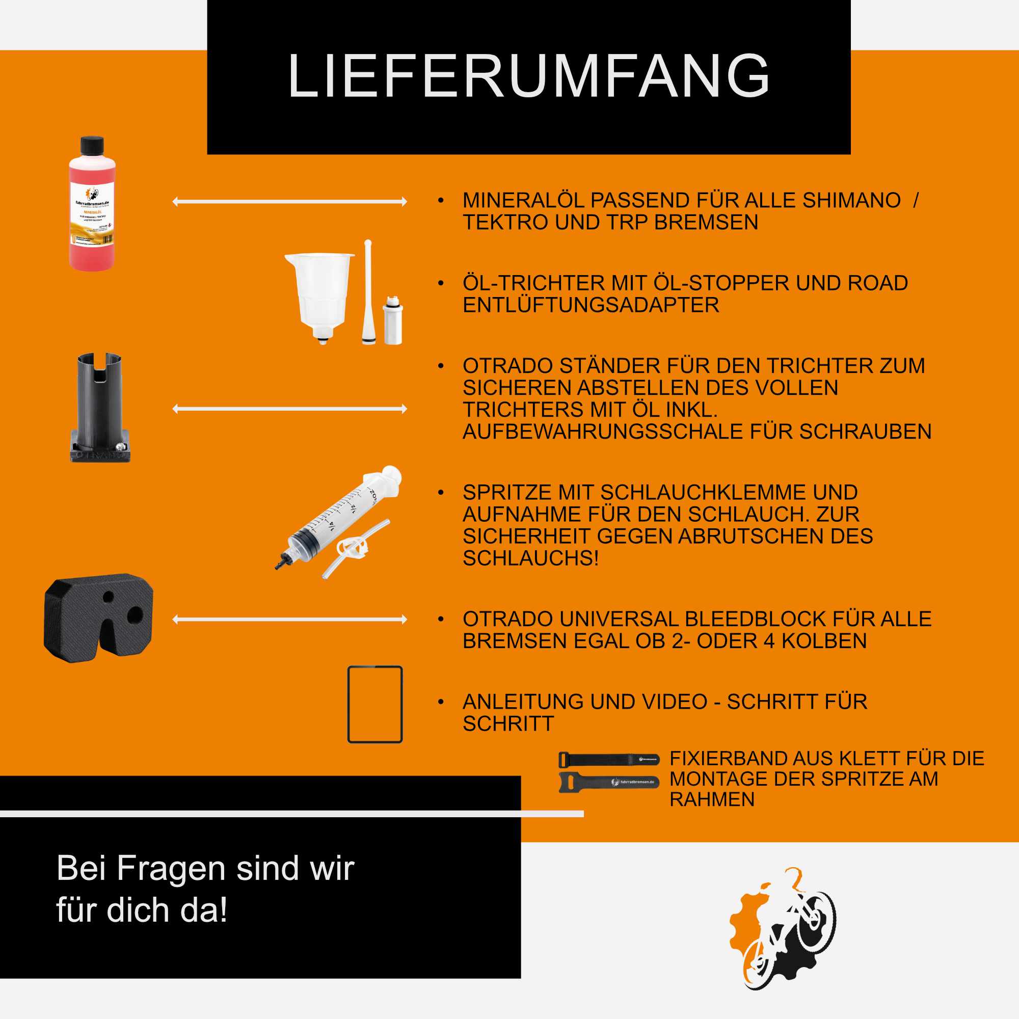 Entlüftungskit Service Kit für Shimano Scheibenbremsen inkl. 100ml Bremsflüssigkeit