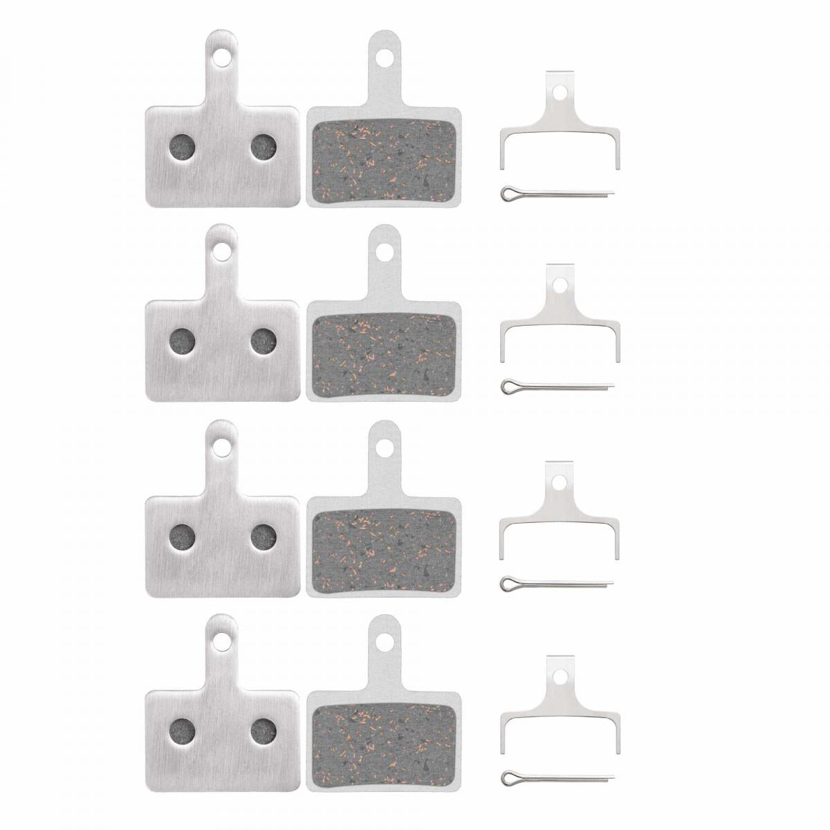 4 Paar Aluminium Bremsbeläge Resin Fahrrad Scheibenbremsbeläge für Shimano B01S, Disc Brake Pads Spring, Bike Beläge Bremsbelag für Mountainbike
