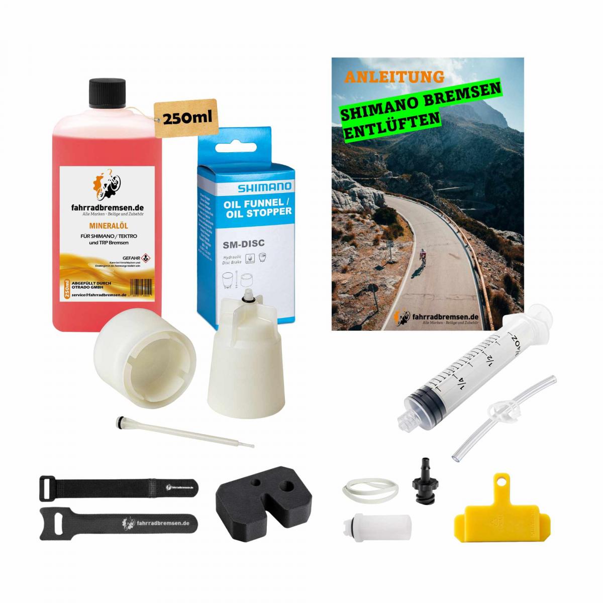 BleedZone Bremsentlüftungsset Für Shimano – Mit 60 Ml Original-Mineralöl & Allem Zubehör