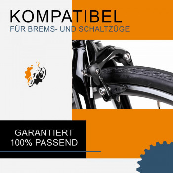 100 Stk. Fahrrad Endkappen Bremszug Endhülsen Schaltzug Endkappen für Bremsseil und Schaltseil Aluminium/Rostfrei