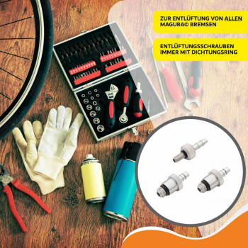 Universal Entlüftungskit kompatibel für alle Bremsen Hersteller wie SHIMANO MAGURA TEKTRO TRP AVID SRAM HAYES uvm Scheibenbremsen Entlüftungsset Service Kit