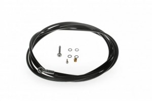 MAGURA Bremsleitung für MT4 bis MT Trail Carbon, schwarz, Länge 2.500 mm; Aluminium-Ringstück und -Schraube in schwarz, 4x O-Ring
